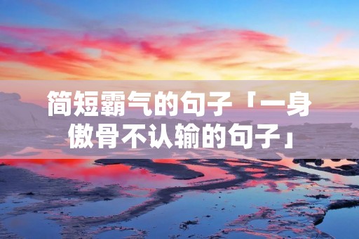 简短霸气的句子「一身傲骨不认输的句子」