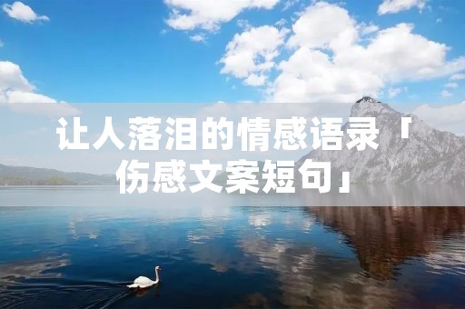 让人落泪的情感语录「伤感文案短句」