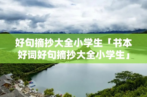 好句摘抄大全小学生「书本好词好句摘抄大全小学生」