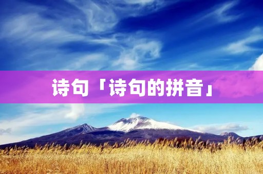 诗句「诗句的拼音」 诗句「诗句的拼音」