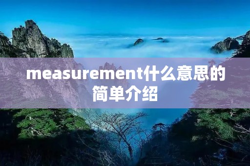 measurement什么意思的简单介绍