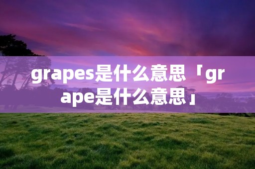 grapes是什么意思「grape是什么意思」