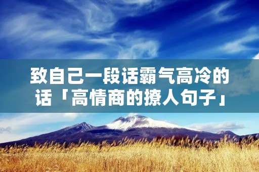 致自己一段话霸气高冷的话「高情商的撩人句子」