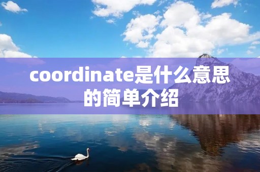 coordinate是什么意思的简单介绍