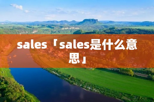 sales「sales是什么意思」 sales「sales是什么意思」