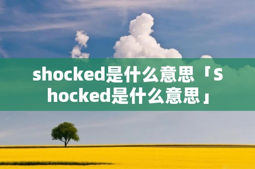 shocked是什么意思「Shocked是什么意思」
