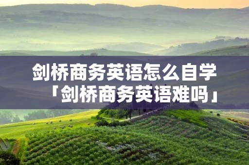 剑桥商务英语怎么自学「剑桥商务英语难吗」