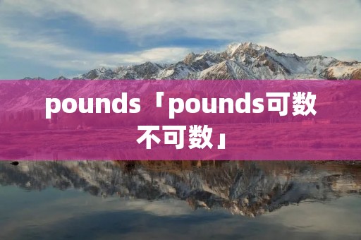 pounds「pounds可数不可数」