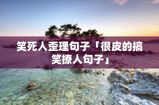 笑死人歪理句子「很皮的搞笑撩人句子」