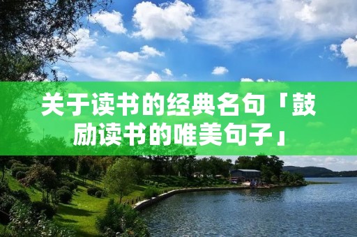 关于读书的经典名句「鼓励读书的唯美句子」