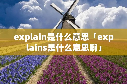 explain是什么意思「explains是什么意思啊」