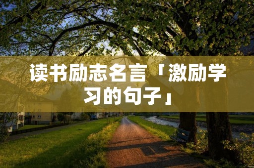 读书励志名言「激励学习的句子」