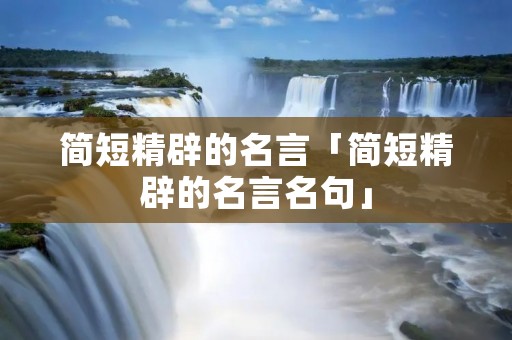 简短精辟的名言「简短精辟的名言名句」
