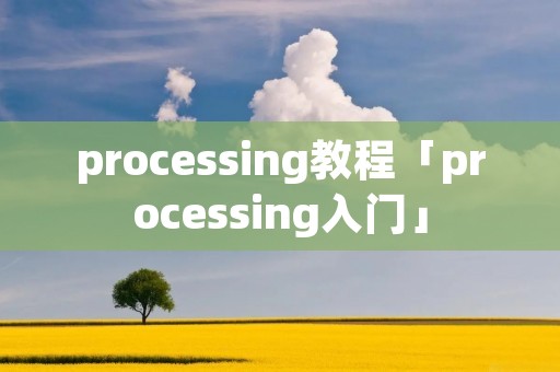 processing教程「processing入门」