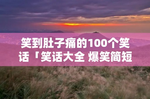笑到肚子痛的100个笑话「笑话大全 爆笑简短」