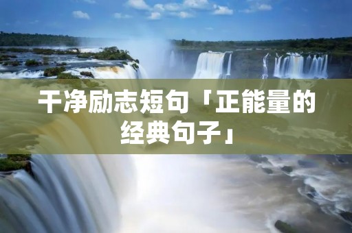 干净励志短句「正能量的经典句子」