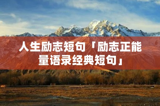 人生励志短句「励志正能量语录经典短句」