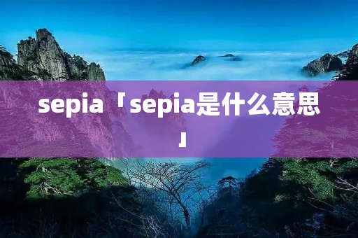 sepia「sepia是什么意思」