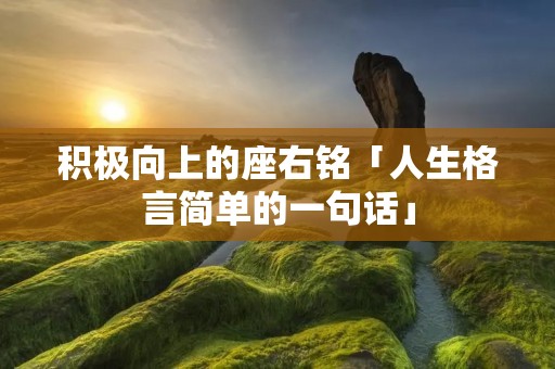 积极向上的座右铭「人生格言简单的一句话」