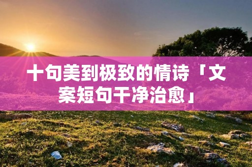 十句美到极致的情诗「文案短句干净治愈」