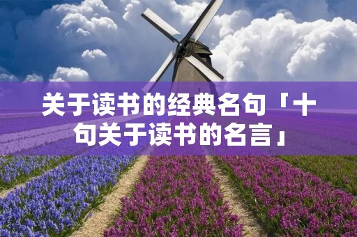 关于读书的经典名句「十句关于读书的名言」