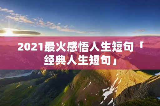 2021最火感悟人生短句「经典人生短句」