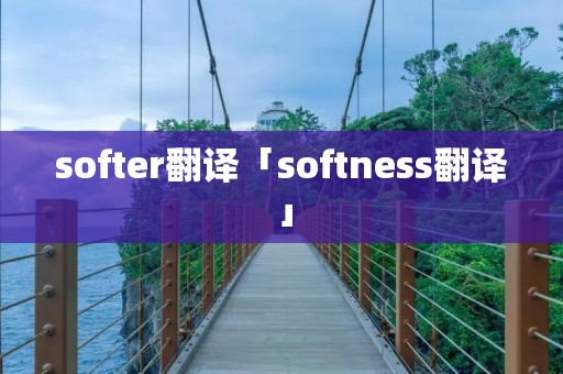 softer翻译「softness翻译」