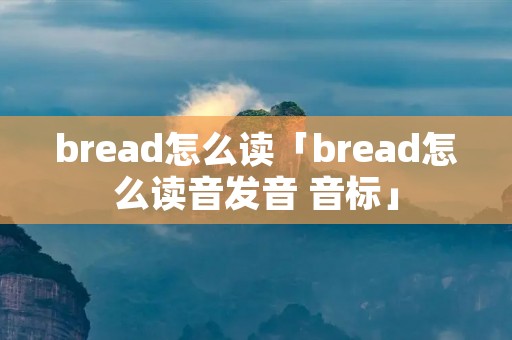 bread怎么读「bread怎么读音发音 音标」