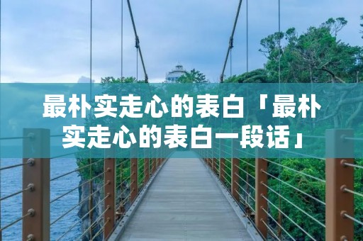 最朴实走心的表白「最朴实走心的表白一段话」