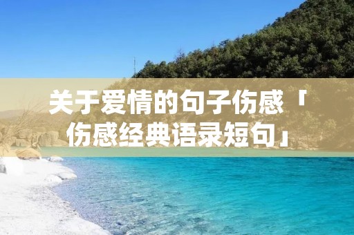 关于爱情的句子伤感「伤感经典语录短句」