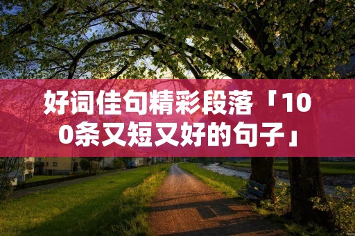 好词佳句精彩段落「100条又短又好的句子」