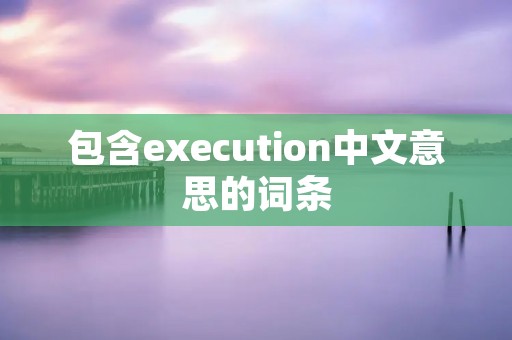 包含execution中文意思的词条 包含execution中文意思的词条