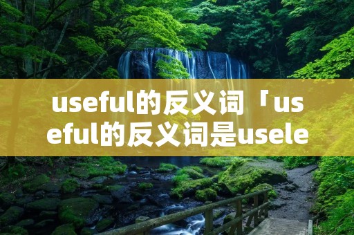 useful的反义词「useful的反义词是useless翻译」