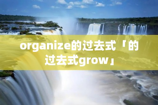organize的过去式「的过去式grow」