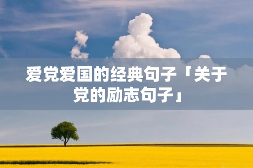 爱党爱国的经典句子「关于党的励志句子」