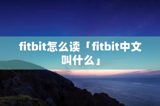fitbit怎么读「fitbit中文叫什么」