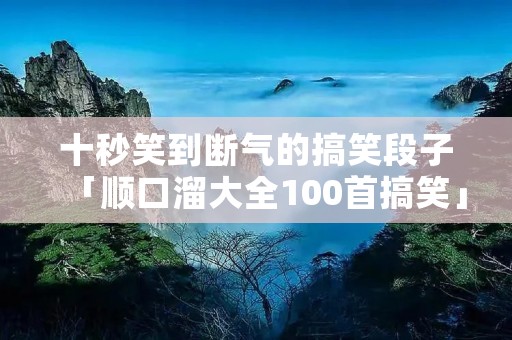 十秒笑到断气的搞笑段子「顺口溜大全100首搞笑」