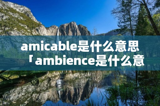 amicable是什么意思「ambience是什么意思」