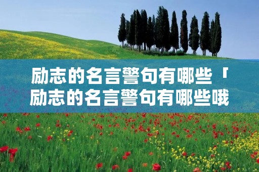 励志的名言警句有哪些「励志的名言警句有哪些哦他们」
