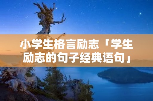 小学生格言励志「学生励志的句子经典语句」