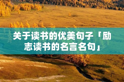关于读书的优美句子「励志读书的名言名句」