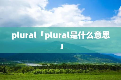 plural「plural是什么意思」 plural「plural是什么意思」
