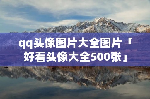 qq头像图片大全图片「好看头像大全500张」