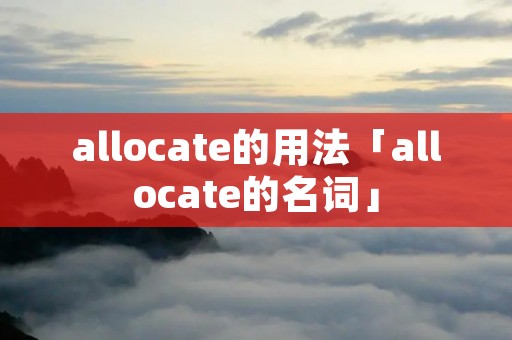 allocate的用法「allocate的名词」