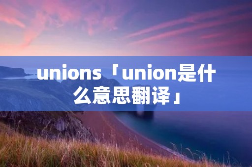 unions「union是什么意思翻译」 unions「union是什么意思翻译」