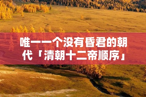 唯一一个没有昏君的朝代「清朝十二帝顺序」