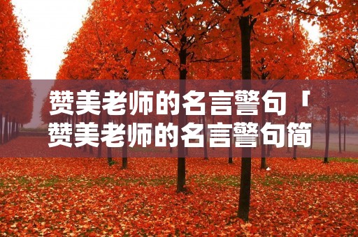 赞美老师的名言警句「赞美老师的名言警句简短」