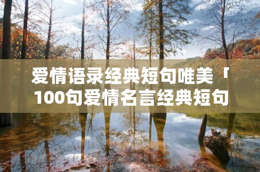 爱情语录经典短句唯美「100句爱情名言经典短句」