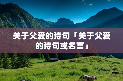 关于父爱的诗句「关于父爱的诗句或名言」 关于父爱的诗句「关于父爱的诗句或名言」