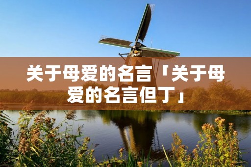 关于母爱的名言「关于母爱的名言但丁」